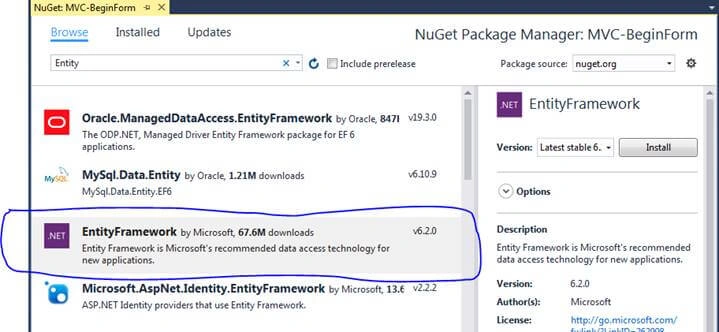 Entity framework