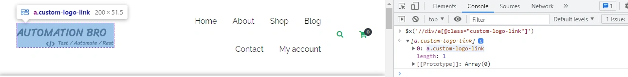 Verify xpath and CSS Selector with chrome developer tools