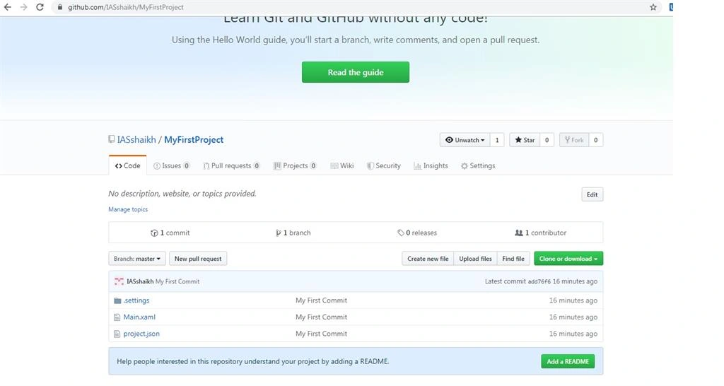 commited Projects in GitHub