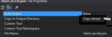 Copy to Output Directory