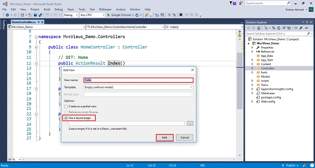 Views In ASP.NET MVC