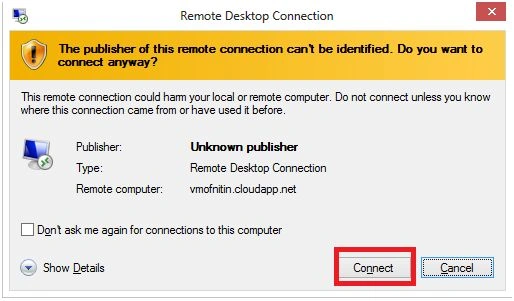 Click on Connect