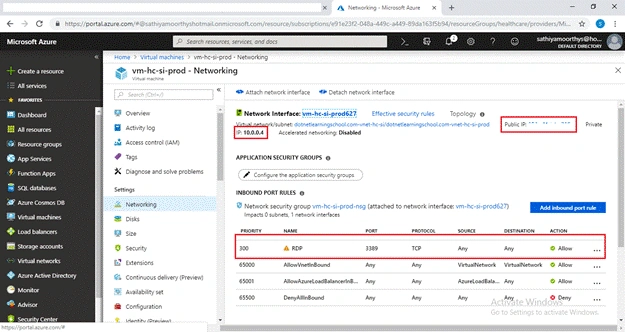 Virtual Network Peering In Azure Portal