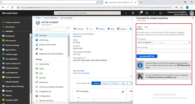 Virtual Network Peering In Azure Portal