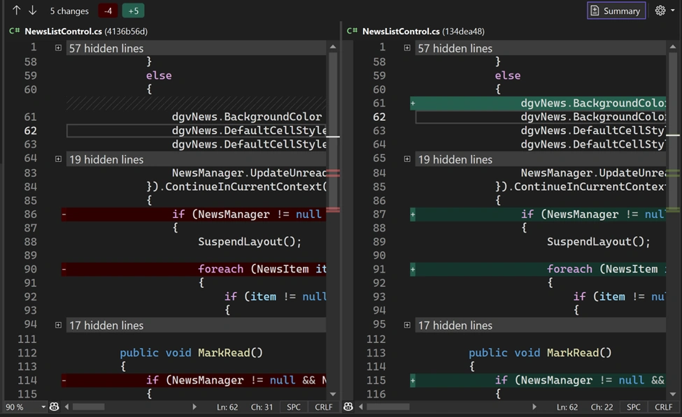 Updated Visual Source Code Diff