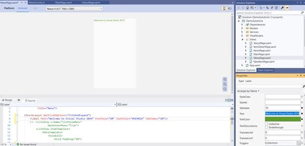 Visual Studio 2019 Xamarin New Features