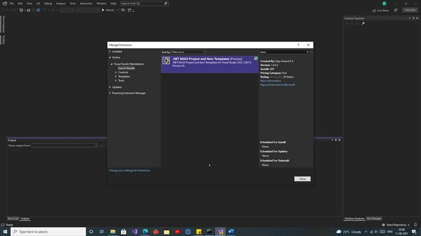 Visual studio 2022 with MAUI first impressions