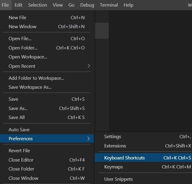 Visual Studio Code Keyboard Shortcut For Windows