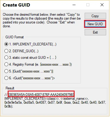 Create GUID