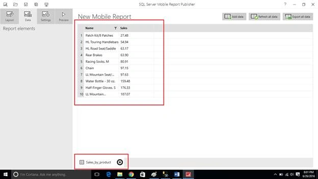 Mobile report