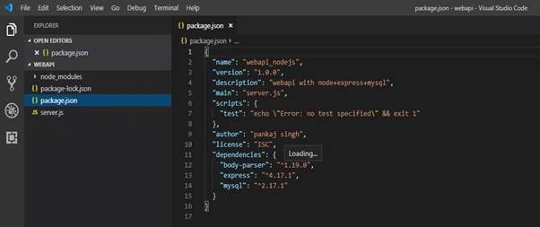 Web API Using NodeJS+Express+MySql