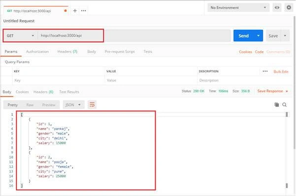 Web API Using NodeJS+Express+MySql