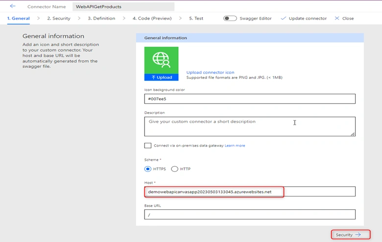 Web API Using Power Apps Custom Connector