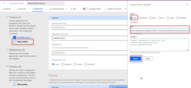 Web API Using Power Apps Custom Connector