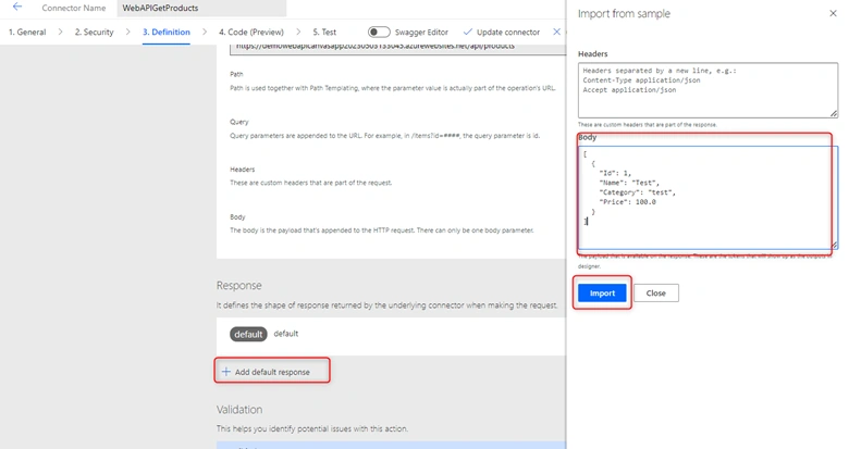 Web API Using Power Apps Custom Connector