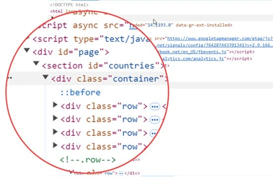 HTML structure