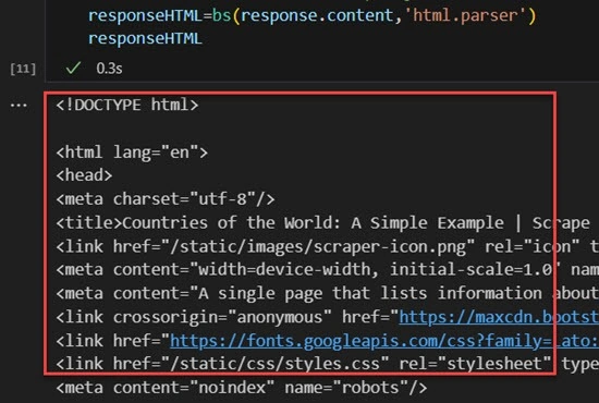HTTP response