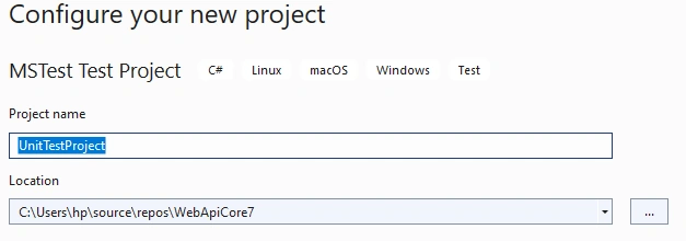 WebAPI Unit Testing with MSTest Project in .Net 7