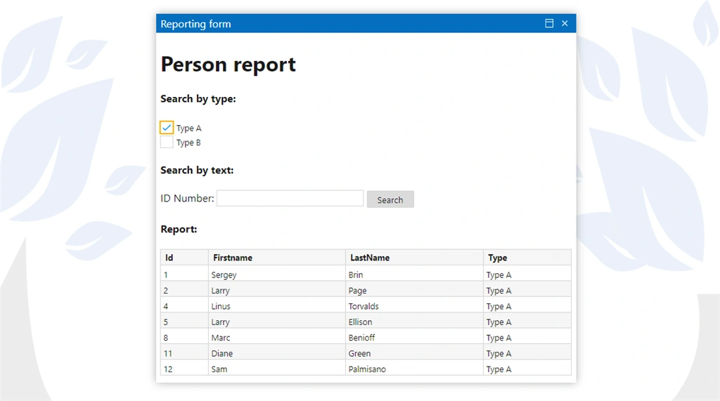 Website For Data Reporting With DotVVM Business Pack