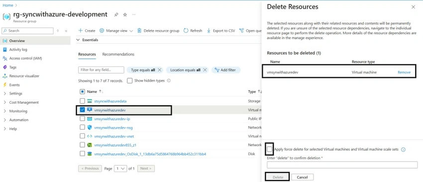 Delete VM