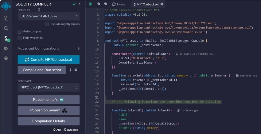 Compile Solidity Contract