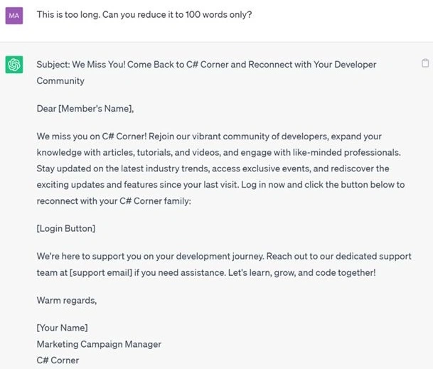 Output email