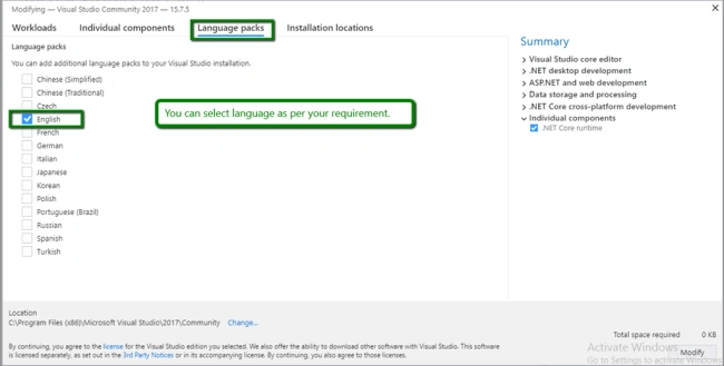 Language packs