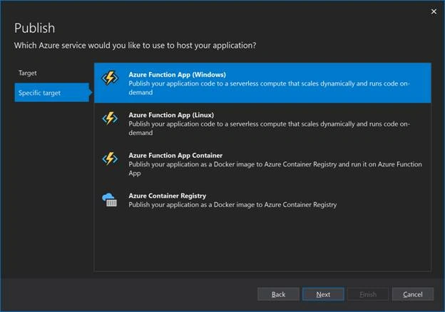 Azure functions app Windows
