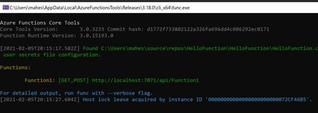Azure Functions Core Tools