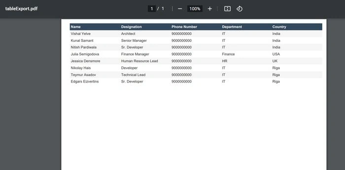 Export to PDF