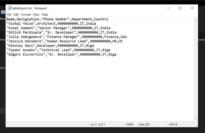 Export to Text