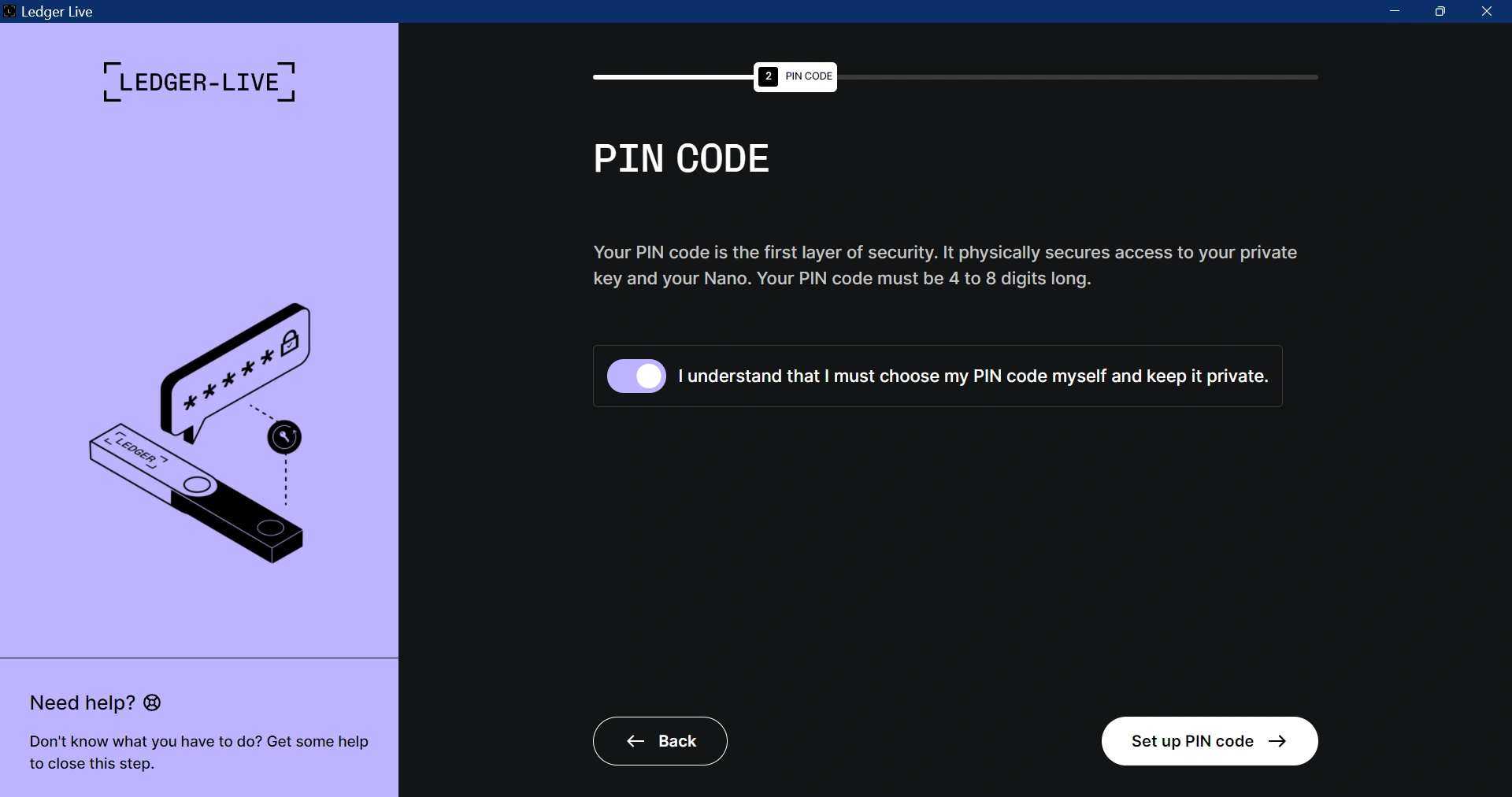 Ledger Nano S PIN