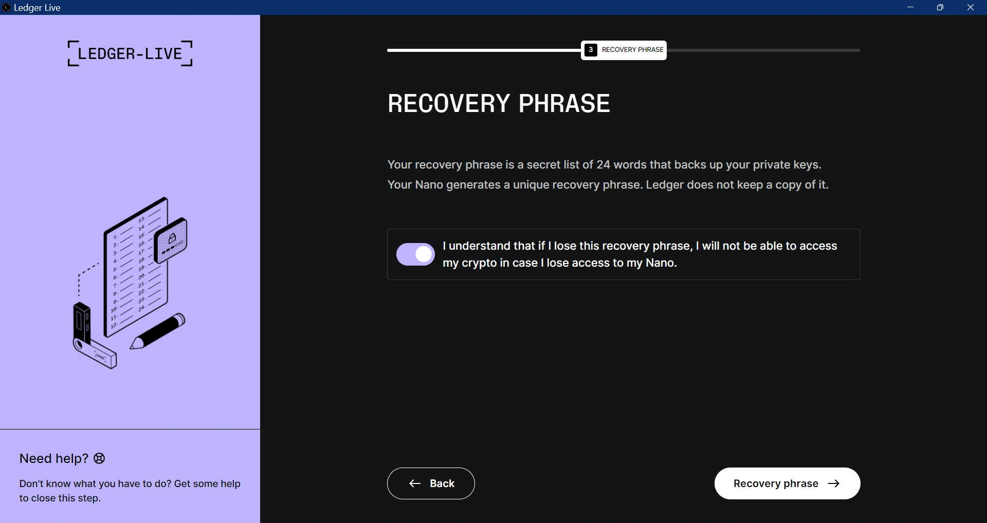 Ledger Nano Recovery Phrase