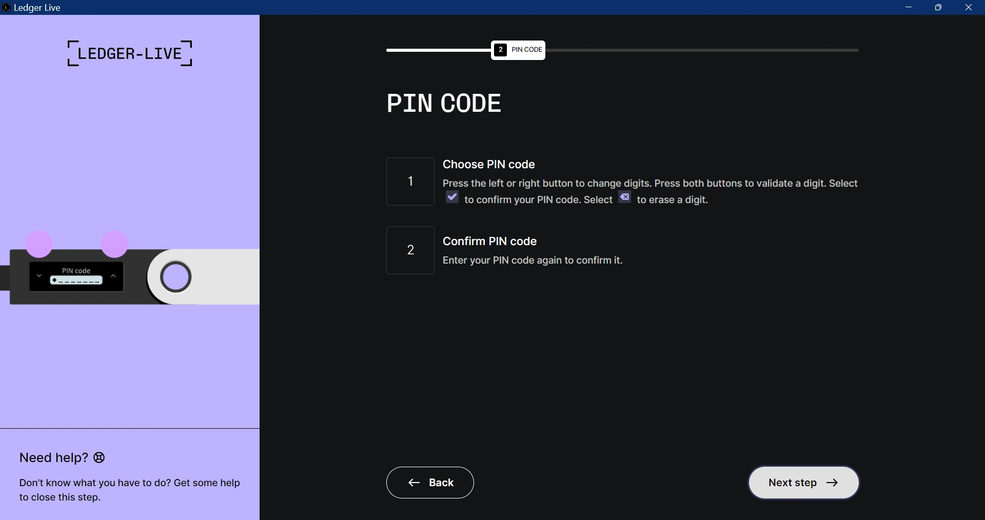 Ledger Nano S PIN