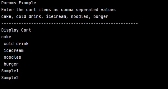 Param example output