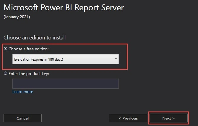 Enter product key