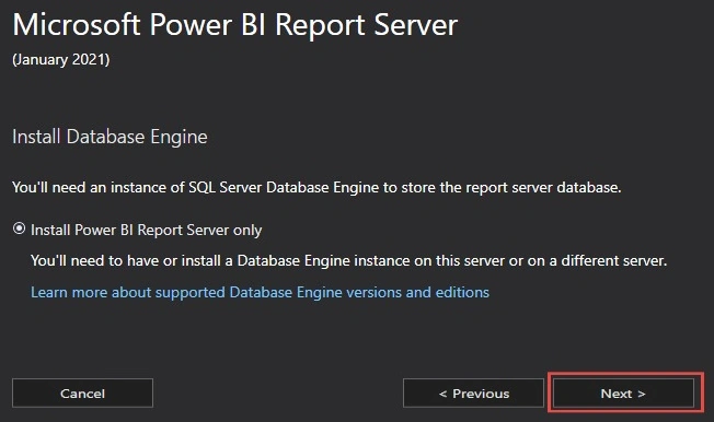 Install Database Engine