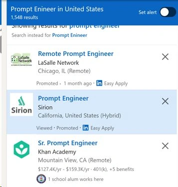 Prompt engineering in US