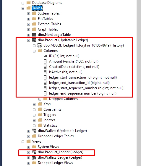 Updatable Ledger Table