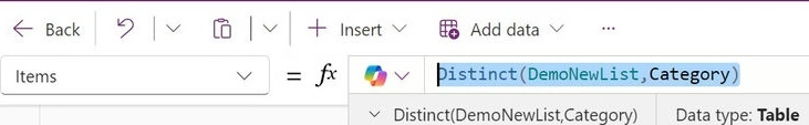 Insert tab