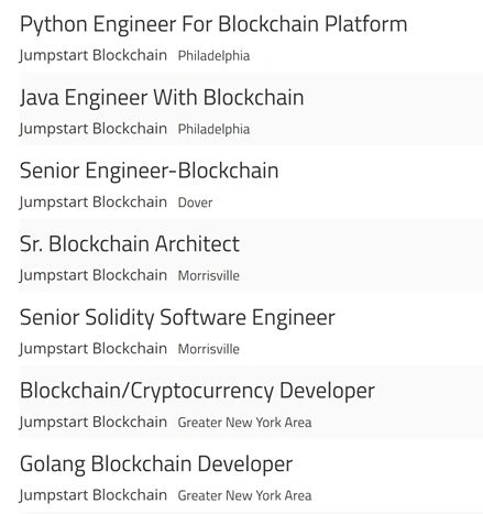 Blockchain jobs