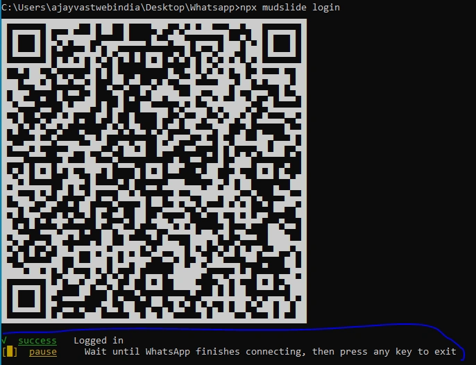 WhatsApp Message Using CommandLine