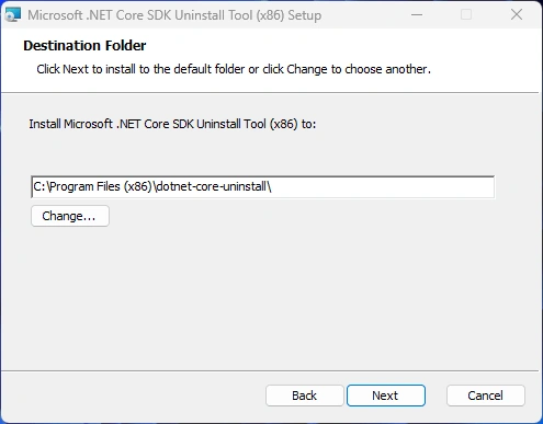 Microsoft .NET Core SDK Uninstall Tool