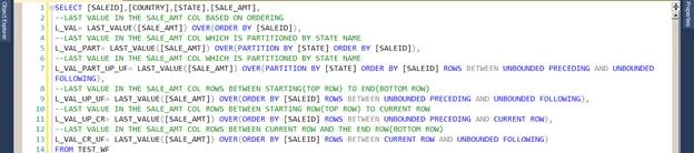 Windows Function - FIRST_VALUE And LAST_VALUE