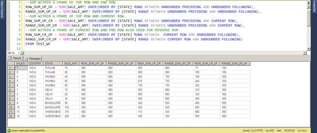 Windows Function - FIRST_VALUE And LAST_VALUE