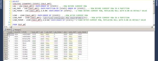Windows Function - LAG And LEAD