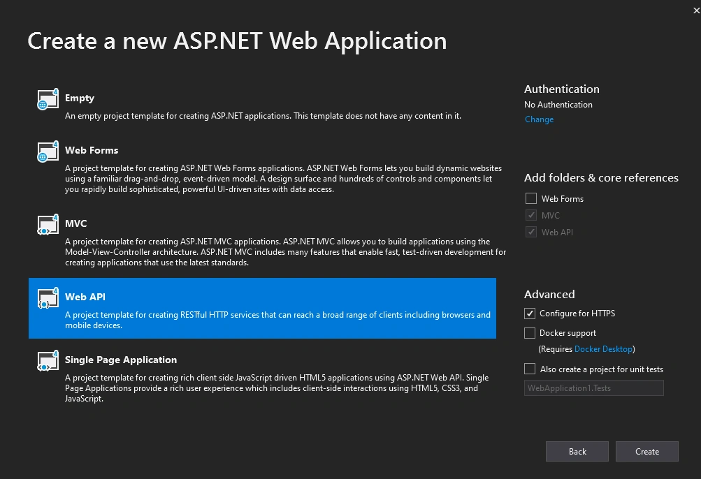 Web api template