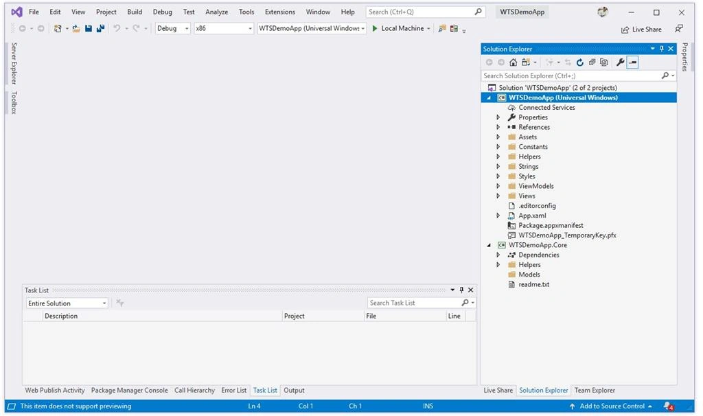 Windows Template Studio For UWP Devloper