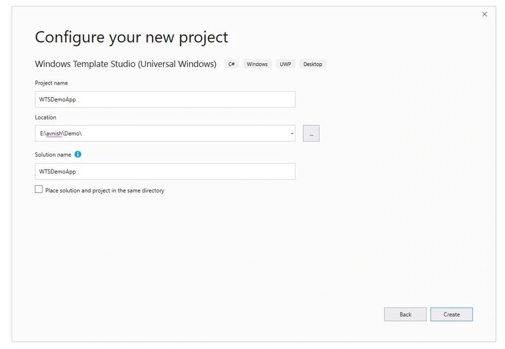Windows Template Studio For UWP Devloper