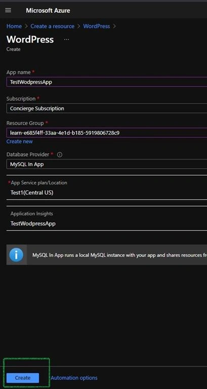 WordPress on Azure